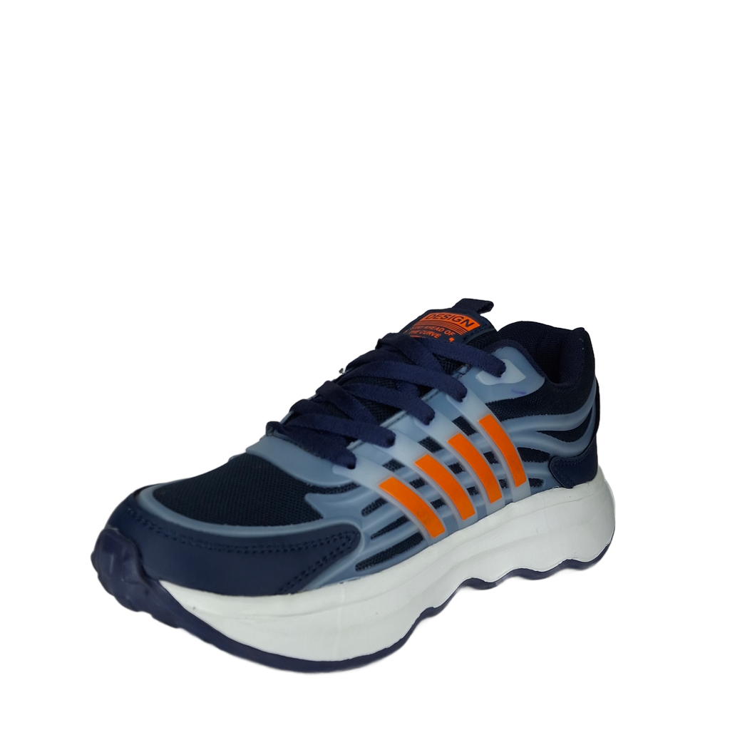 Grandwalk Aldas Pro Sneakers – Navy Blue & Orange