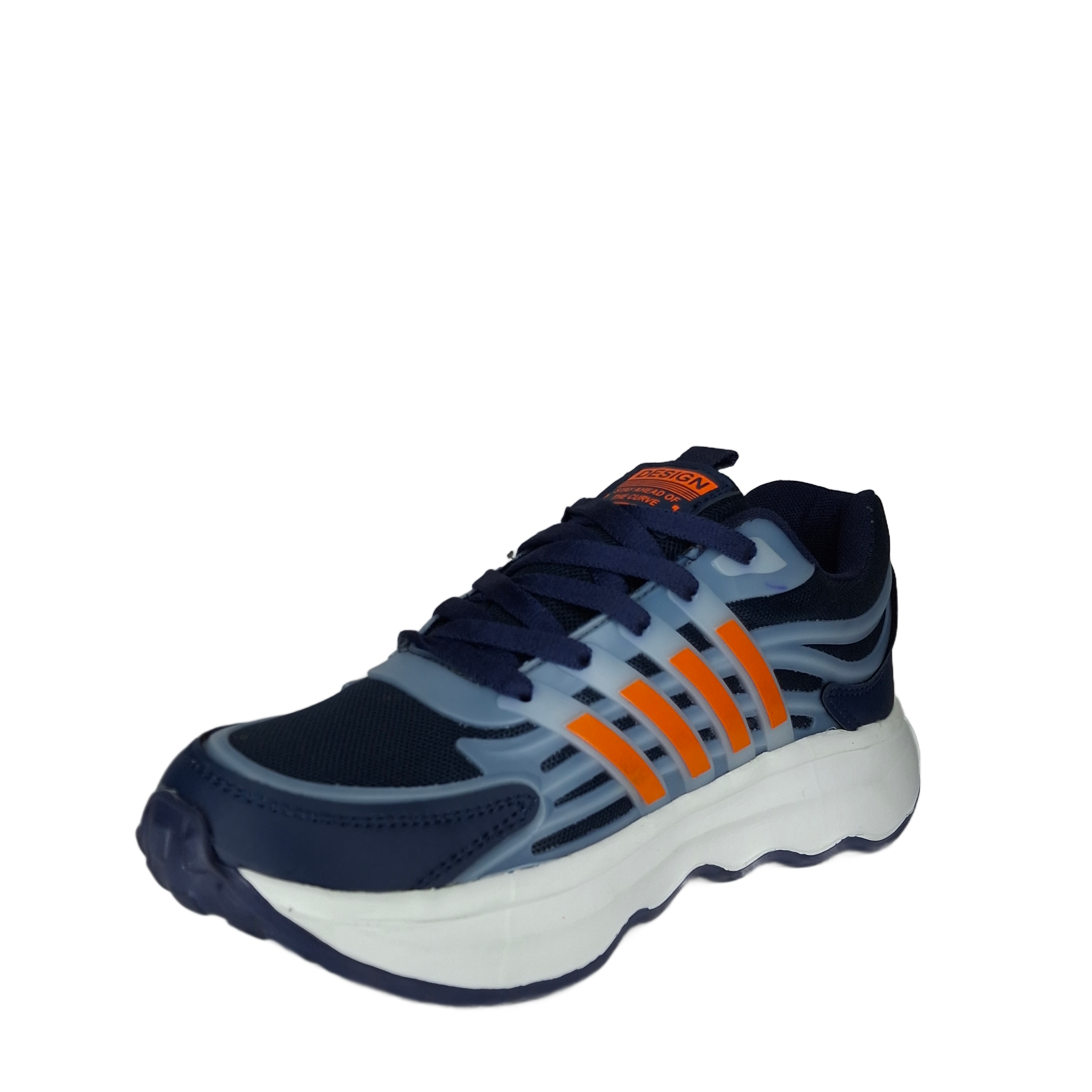 Grandwalk Aldas Pro Sneakers – Navy Blue & Orange