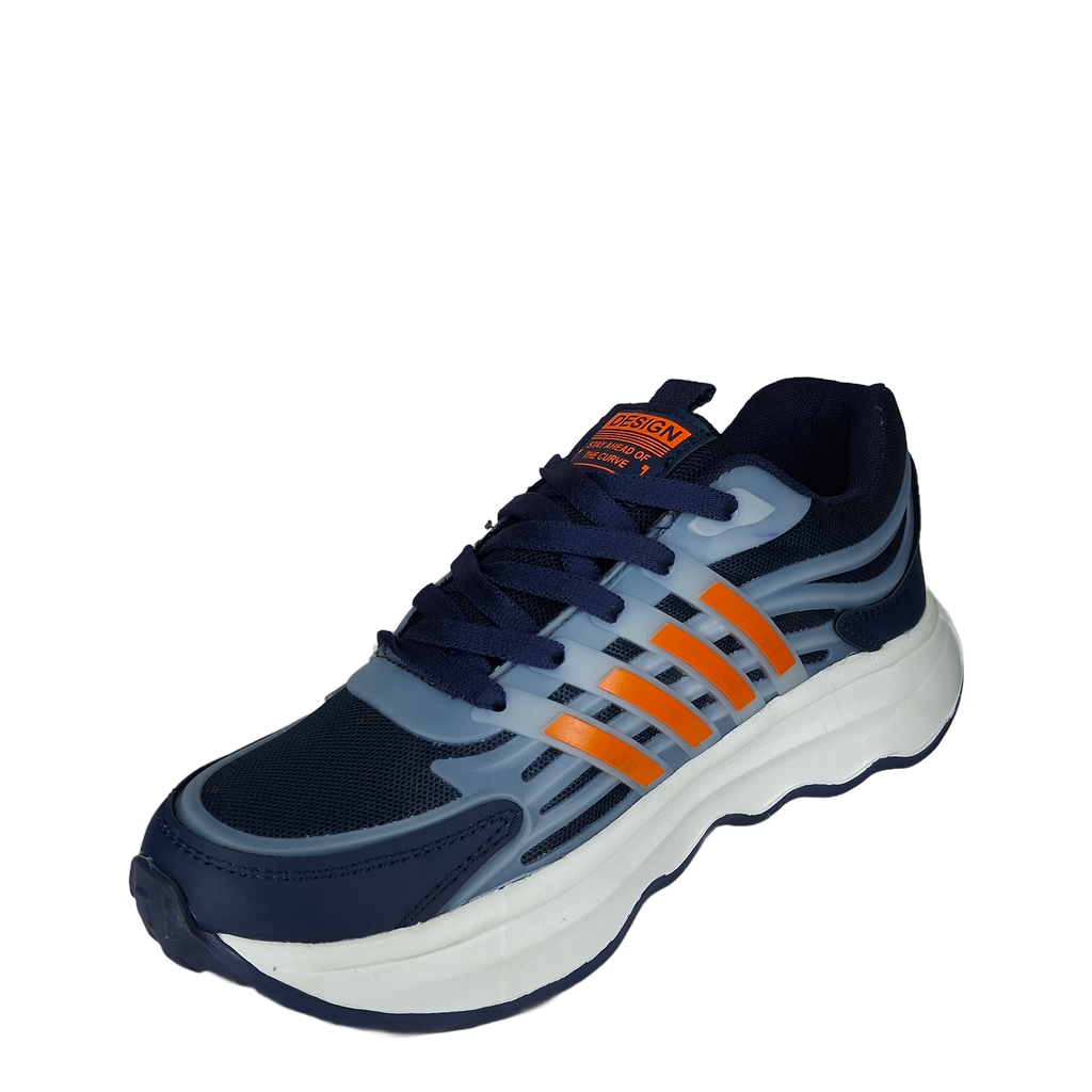 Grandwalk Aldas Pro Sneakers – Navy Blue & Orange