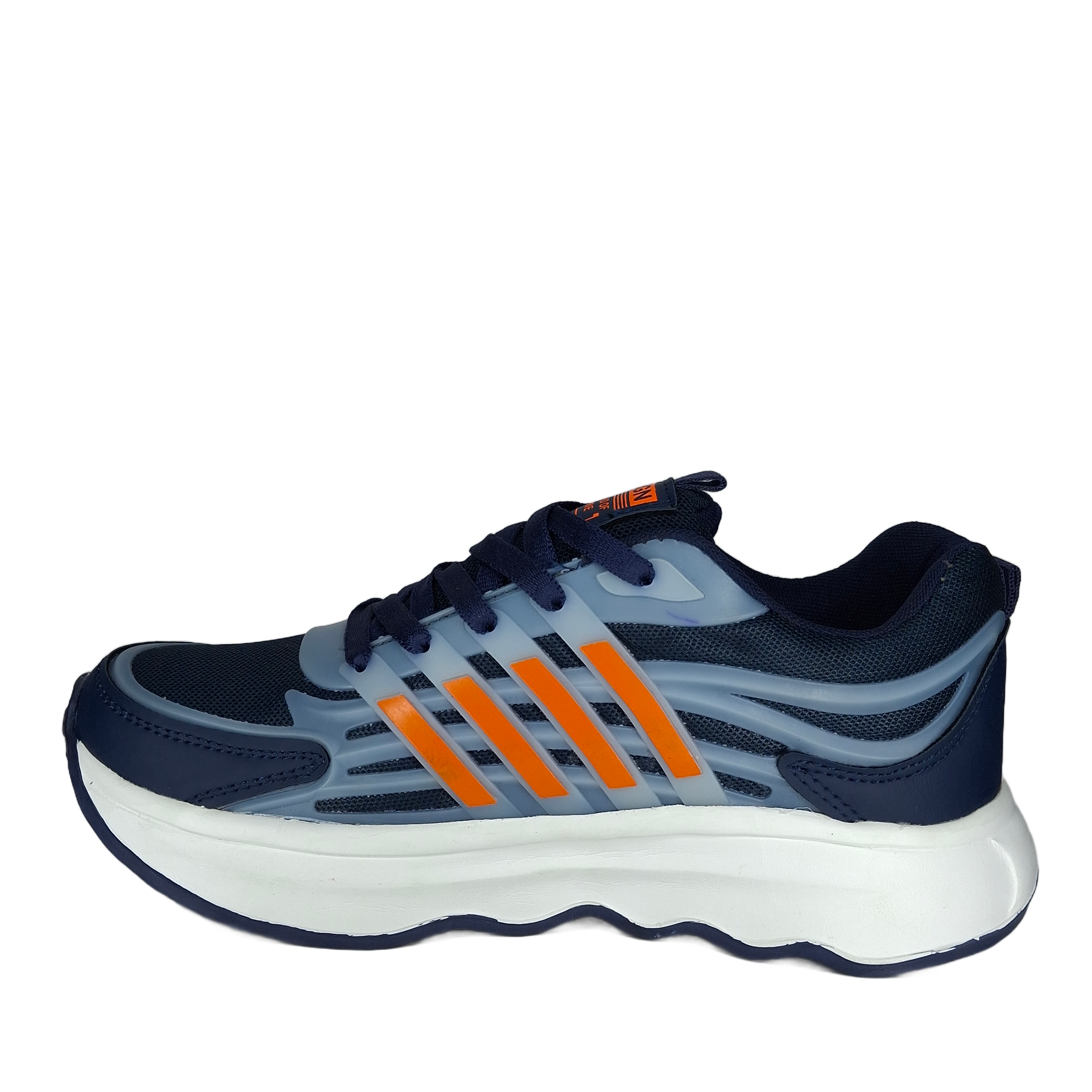 Grandwalk Aldas Pro Sneakers – Navy Blue & Orange