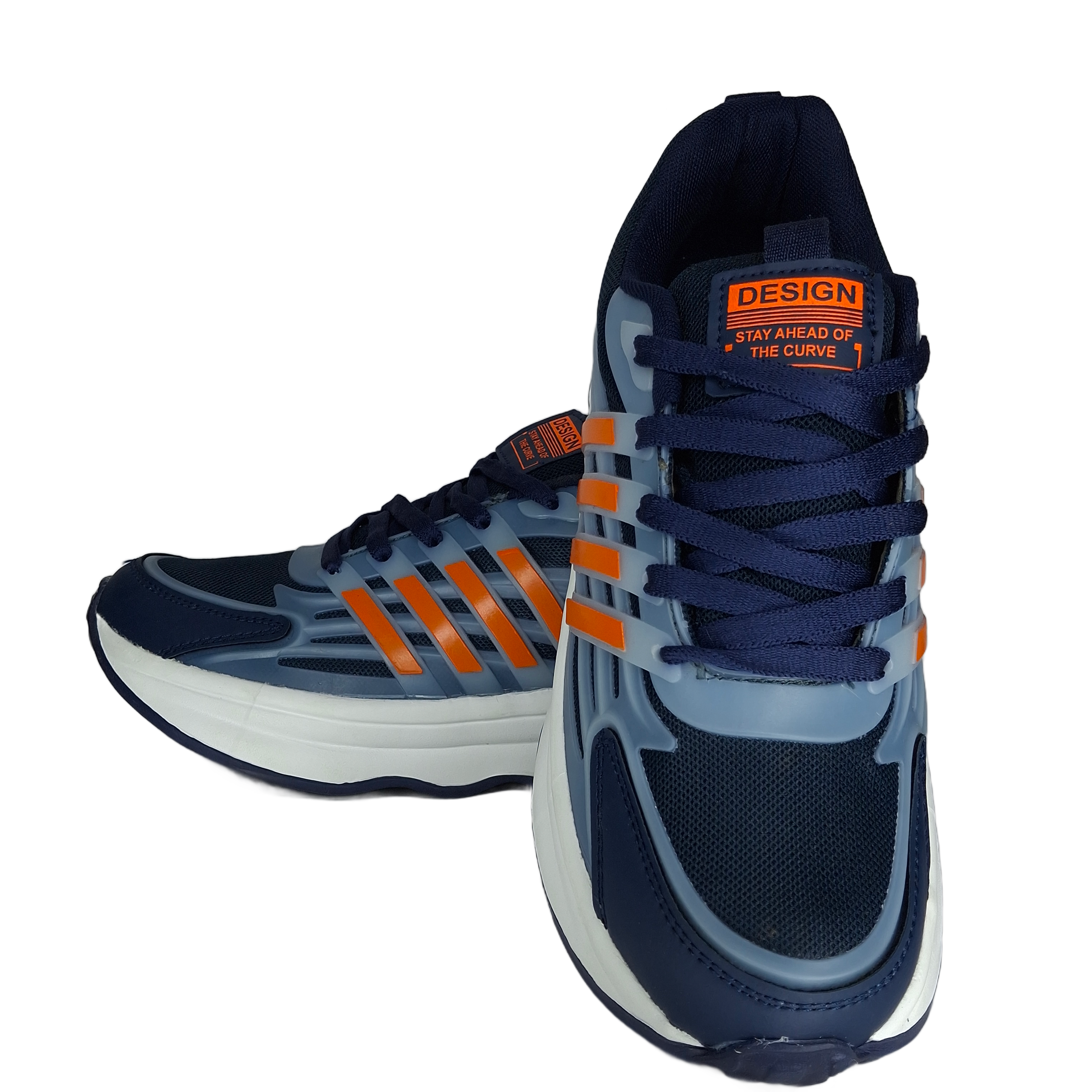 Grandwalk Aldas Pro Sneakers – Navy Blue & Orange